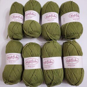 Knit Picks Merino Style Yarns Lot of 8 Skein Edamame DK Weight 123yds 50g Green